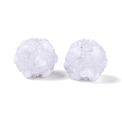 Opaque Acrylic & Transparent Resin Rhinestone Beads SACR-Q005-02A-07-1