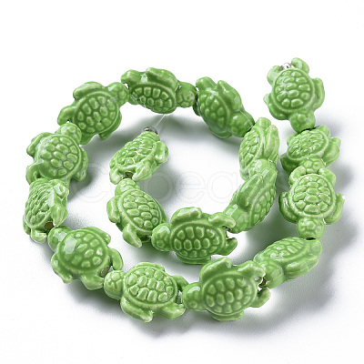 Glazed Porcelain Beads PORC-Q265-007G-1