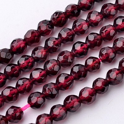 Natural Garnet Bead Strands X-G-K145-F-3mm-AB-1