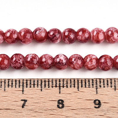 Baking Paint Glass Beads Strands DGLA-N003-4mm-A02-1