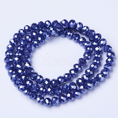 Electroplate Glass Beads Strands X-EGLA-A034-P4mm-A11-1