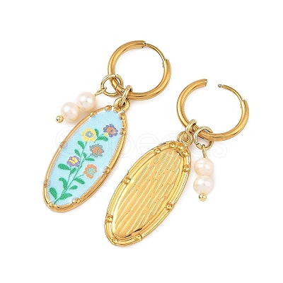 Printed 304 Stainless Steel Huggie Hoop Earrings EJEW-JE07394-1