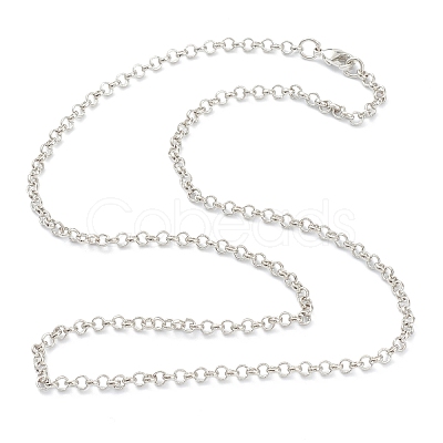 Brass Rolo Chain Necklace Making MAK-F036-01P-1