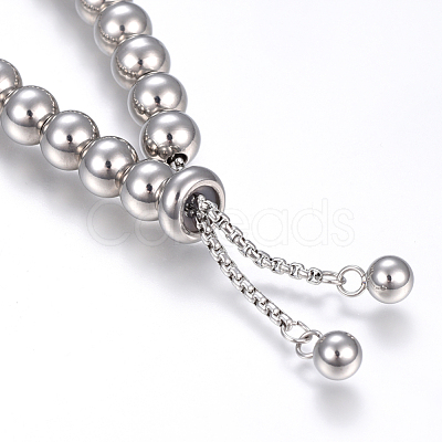 Tarnish Resistant Adjustable 304 Stainless Steel Slider Bracelets BJEW-F330-09P-1
