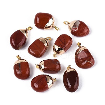 Natural Red Jasper Pendants G-N360-05G-03-1