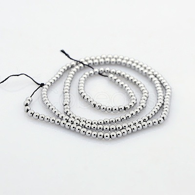 Round Non-magnetic Synthetic Hematite Beads Strands G-P061-65-1