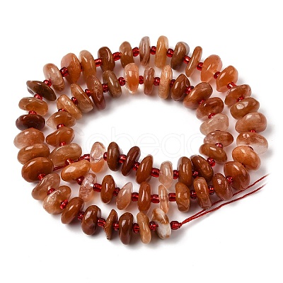 Natural Red Rabbit Fur Rutilated Quartz Beads Strands G-L649-C06-01-1