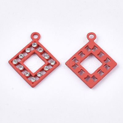 Spray Painted Alloy Pendants PALLOY-S122-02A-1