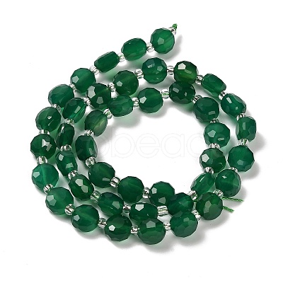 Natural Green Onyx Agate(Dyed & Heated) Beads Strands G-B153-A04-1