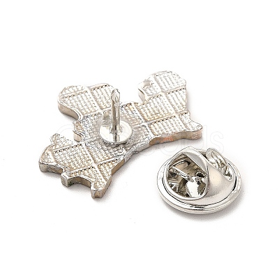 Dog Enamel Pin with Brass Butterfly Clutches JEWB-A006-01C-1