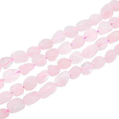 2 Strands Natural Rose Quartz Beads Strands G-NB0004-25-1