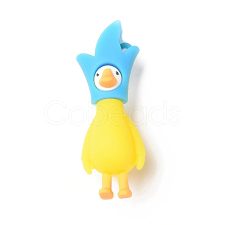 Opaque Resin Cute Duck Big Pendants RESI-D065-B02-1