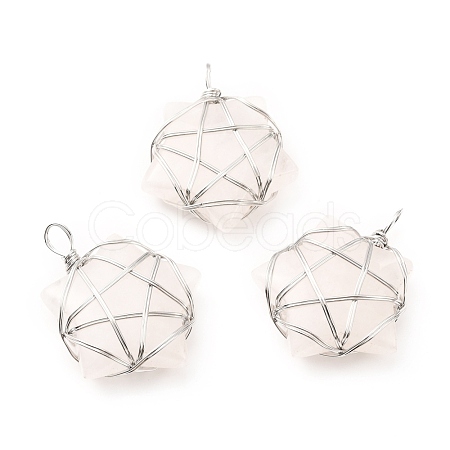 Natural Quartz Crystal Pendants G-D458-07P-06-RS-1