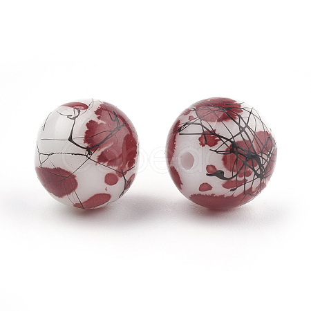 Drawbench & Baking Paint Glass Beads Strands GLAA-S176-6mm-10-1