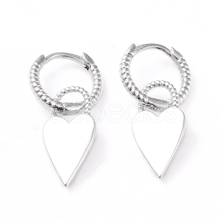 Brass Dangle Huggie Hoop Earrings EJEW-L234-002P-1