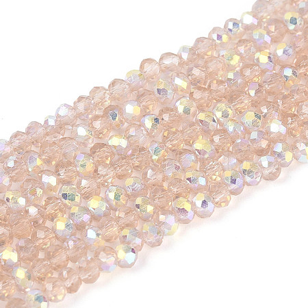 AB Color Plated Transparent Glass Rondelle Beads Strands EGLA-T029-2mm-10F-1
