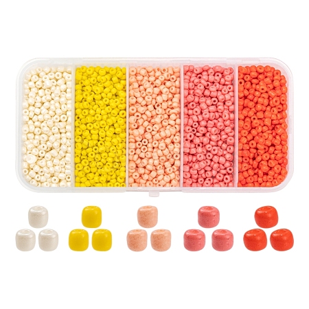 1900Pcs 5 Colors Baking Paint Glass Seed Beads SEED-YW0001-76B-1