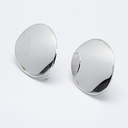 Brass Stud Earring Findings KK-F728-14P-NF-1
