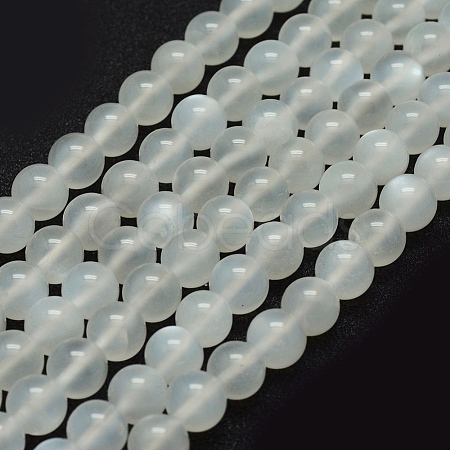 Natural White Moonstone Bead Strands G-G733-6mm-1