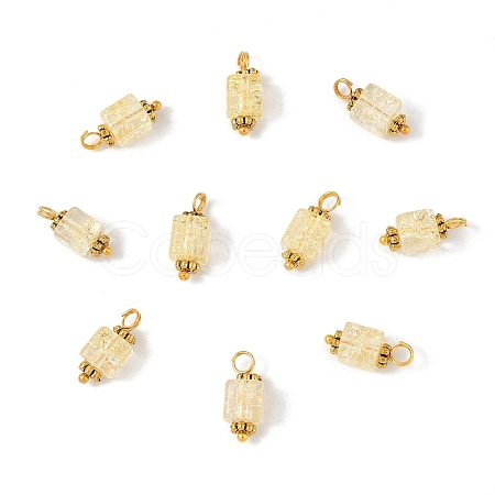 10Pcs Crackle Glass Pendants PALLOY-YW00067-05-1