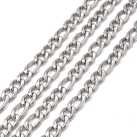 Tarnish Resistant 304 Stainless Steel Mother-Son Figaro Chains CHS-A003H-2.3NK-1