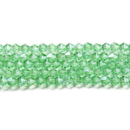 Transparent Electroplate Glass Beads Strands GLAA-F029-4mm-C24-1