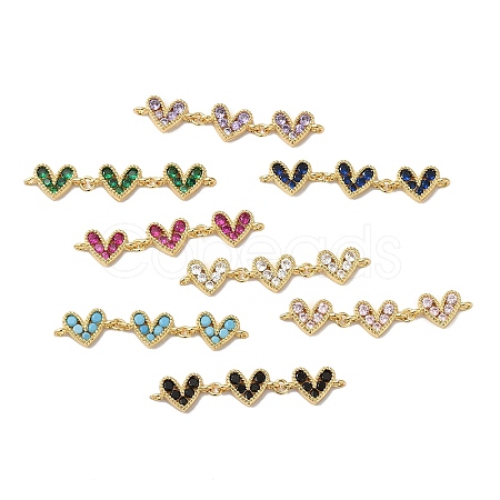 Rack Plating Brass Connector Charms KK-O142-59G-1
