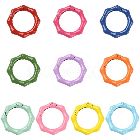 10Pcs Spray Painted Alloy Spring Gate Rings FIND-YW0001-61-1