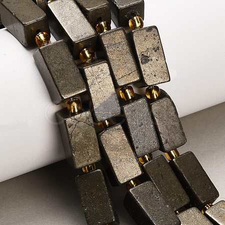 Natural Gold Pyrite/Golden Pyrite Beads Strands G-F833-C01-02-1