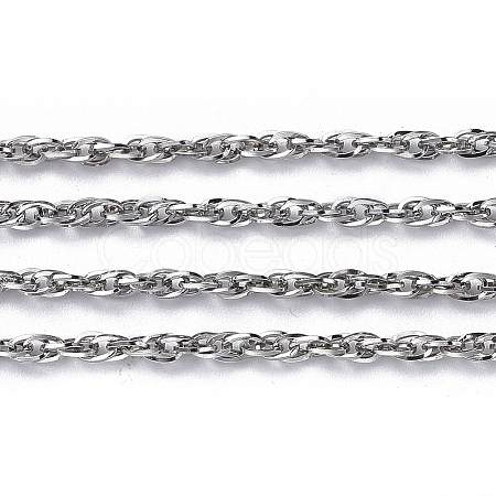 Tarnish Resistant 304 Stainless Steel Rope Chains CHS-F003-05P-A-1