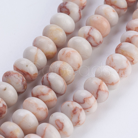 Natural Red Line Jasper Beads Strands G-P354-15-8x5mm-1