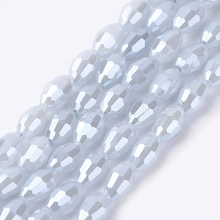 Electroplate Glass Beads Strands EGLA-J013-4X6mm-F04-1