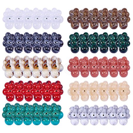 60Pcs 10 Colors Acrylic Beads OACR-SZ0001-24-1