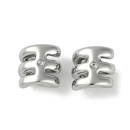 Brass Micro Pave Cubic Zirconia Beads KK-P283-12P-1