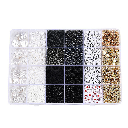 DIY 24 Style Acrylic & ABS Beads Jewelry Making Finding Kit DIY-NB0012-02B-1