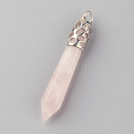 Natural Rose Quartz Big Pendants G-R278-88-1