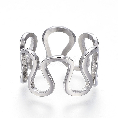 Tarnish Resistant 304 Stainless Steel Wide Band Rings RJEW-G081-29P-19mm-1
