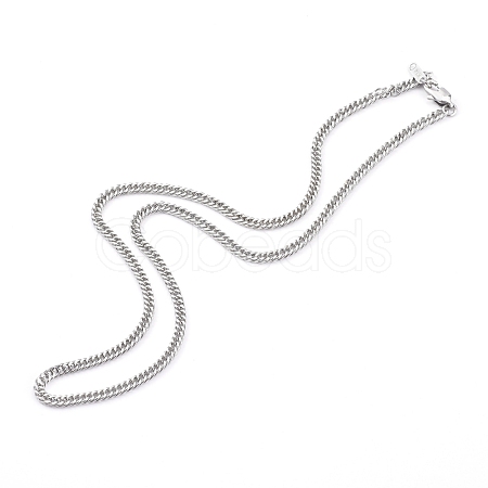 Non-Tarnish 304 Stainless Steel Diamond Cut Cuban Link Chain Necklaces NJEW-JN03368-02-1