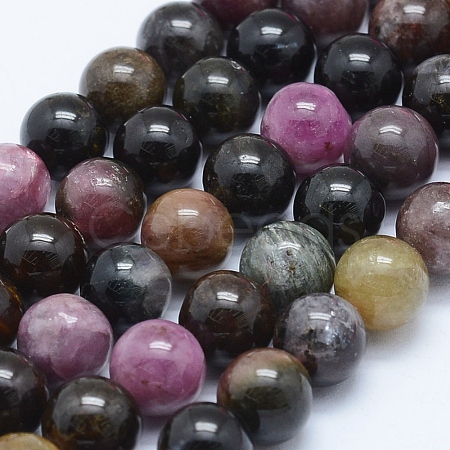 Natural Tourmaline Beads Strands G-J373-12-8mm-1