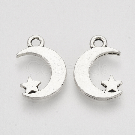 Tibetan Style Alloy Pendants TIBEP-S319-010AS-RS-1