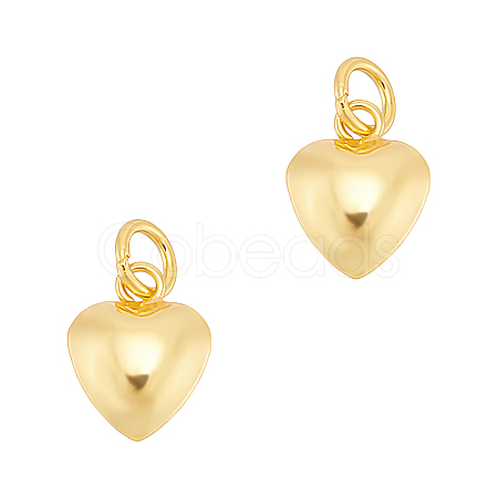 2Pcs 925 Sterling Silver Puffed Heart Charms with Jump Rings STER-UN0001-61G-1