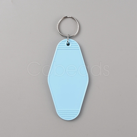 Plastic Blank Motel Keychain KEYC-WH0034-29C-1