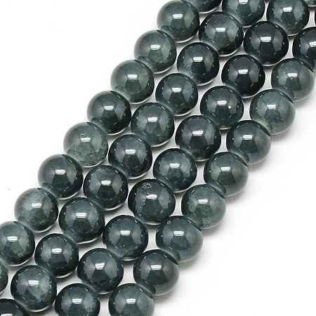 Baking Paint Crackle Glass Bead Strands DGLA-Q023-6mm-YS35-1