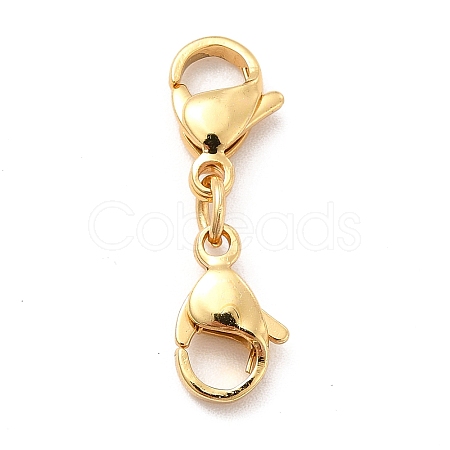 304 Stainless Steel Double Lobster Claw Clasps STAS-E178-01B-G-1