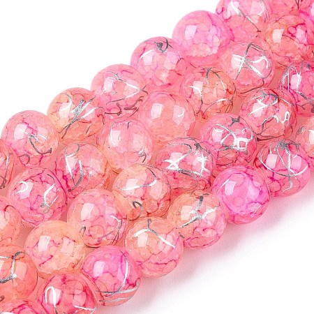 Drawbench Crackle Glass Beads Strands GLAA-N006-8mm-11-1