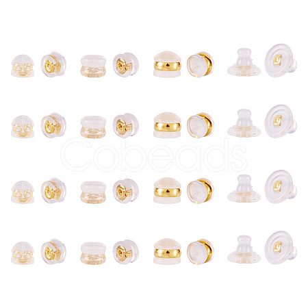 24Pcs 4 Styles Brass Ear Nuts FIND-TA0006-59-1