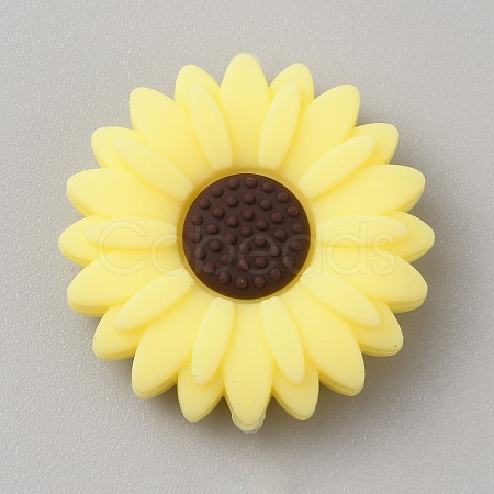 Daisy Silicone Beads SIL-WH0001-60B-01-1