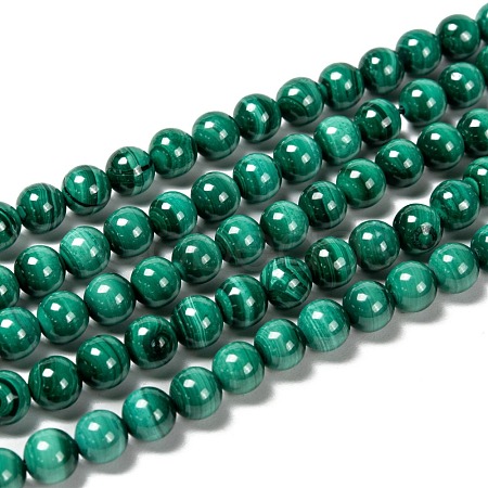 Natural Malachite Beads Strands G-O166-07A-6mm-1