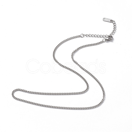 Non-Tarnish 304 Stainless Steel Curb Chain Necklace for Men Women NJEW-K245-015A-1