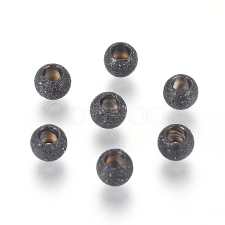 304 Stainless Steel Textured Spacer Beads Ion Plating(IP) STAS-P108-04B-A-1